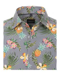 103368400-101 venti ananas verticaal gestreept overhemd all over print