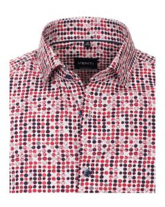 103368600-400 venti rood navy print all over button under overhemd