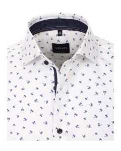 103368800-100 venti overhemd palmbomen wit en donkerblauw modern fit