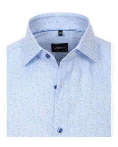 103413000-100 Venti lichtblauw fris print overhemd kent kraag modern fit