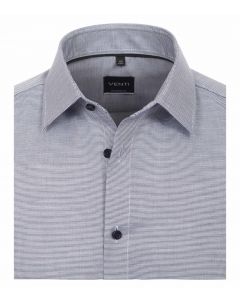 193158000-101 Overhemden-Venti-modern-fit-structuur-wit-donker-blauw-overhemd-100%-katoen-strijkvrij