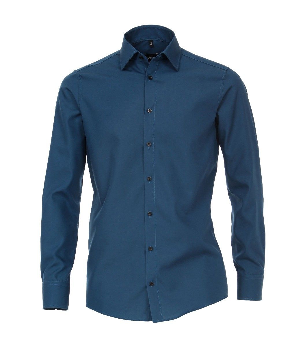 001480-166 venti petrol kleur modern fit strijkvrij overhemd