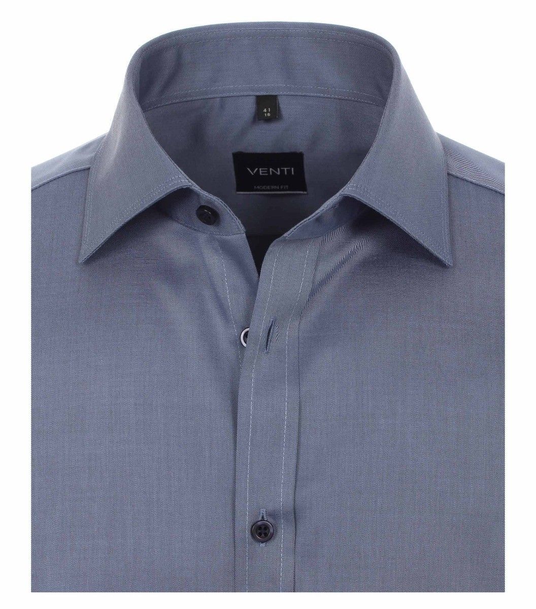 001800-100 Overhemden-Venti-modern-fit-blauw-grijs-overhemd-100%-katoen-strijkvrij