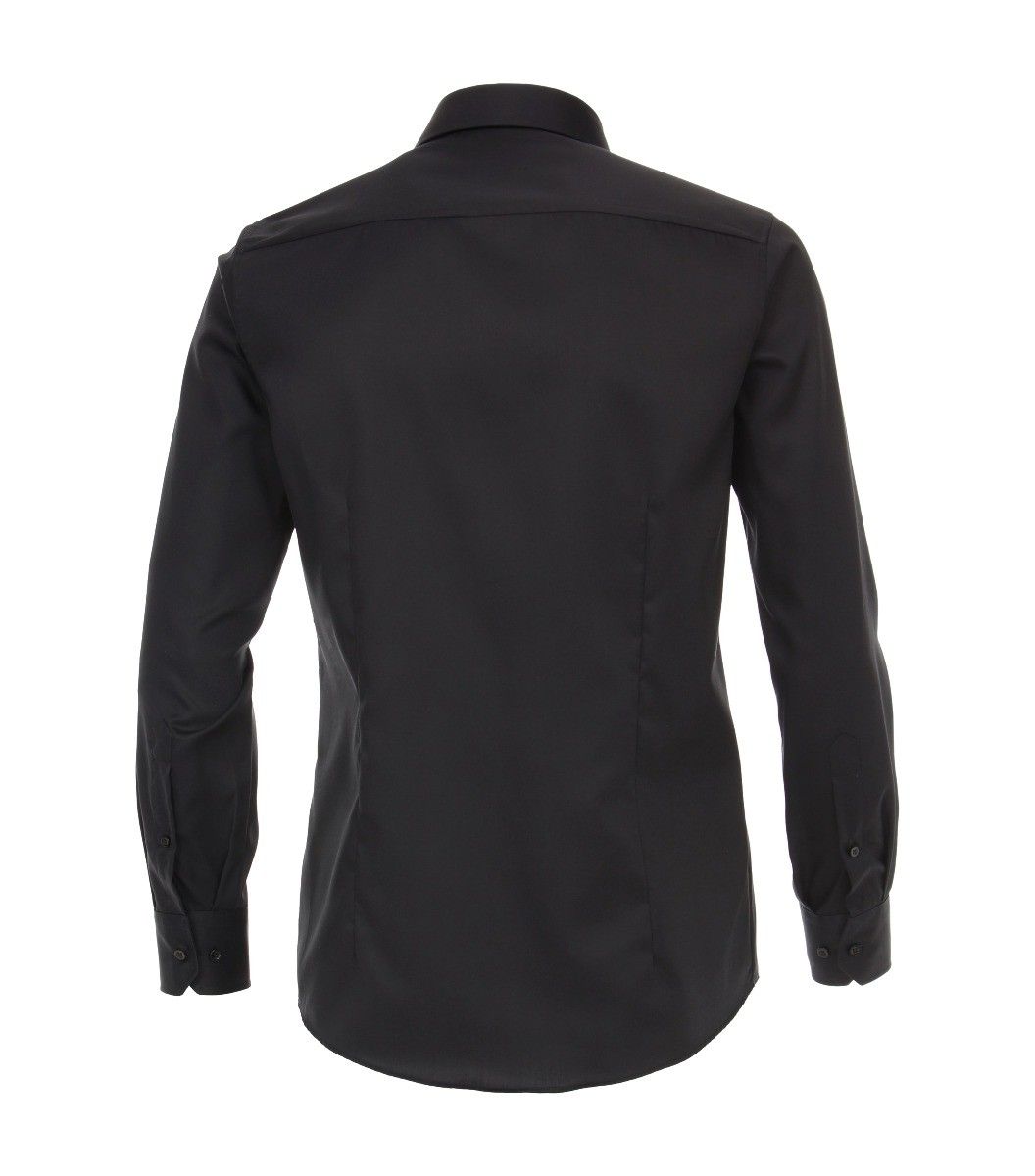 001880-800 venti zwart overhemd modern fit pasvorm en strijkvrij kent kraag enkel manchetten