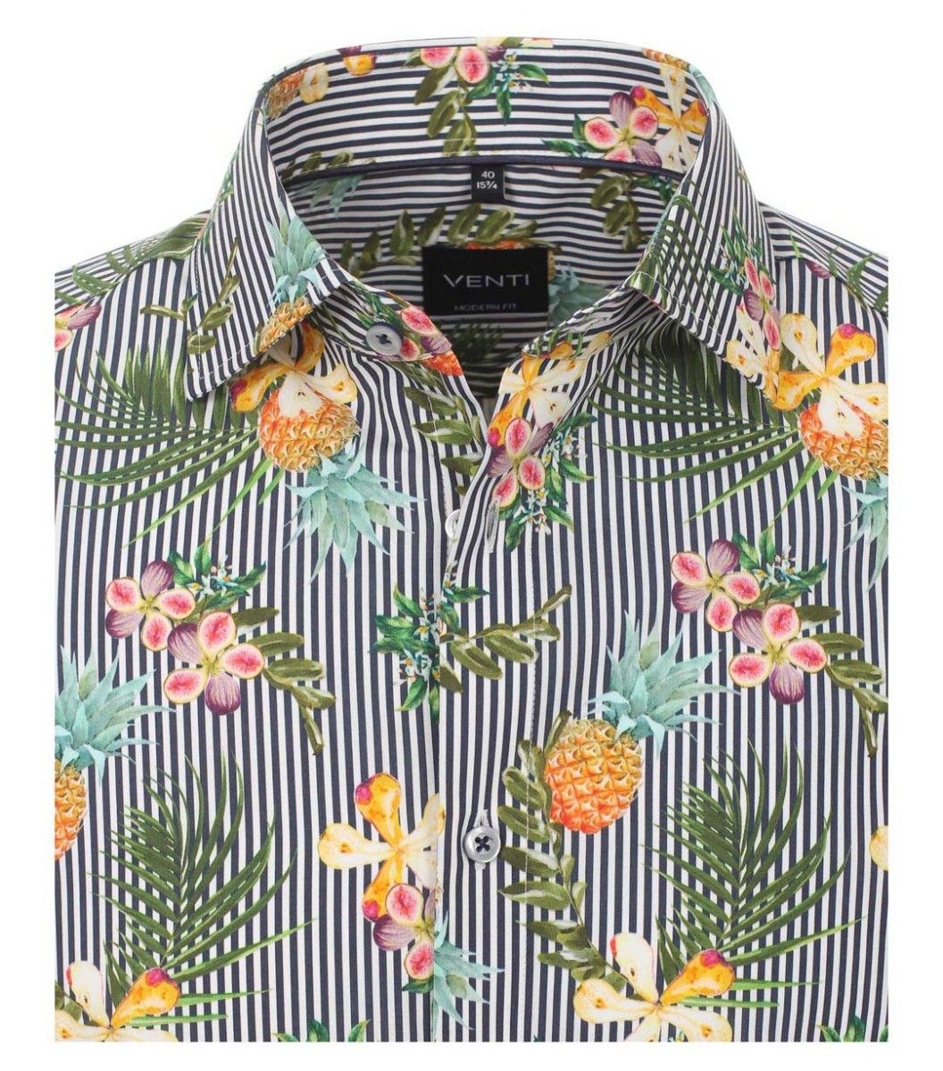 103368400-101 venti ananas verticaal gestreept overhemd all over print