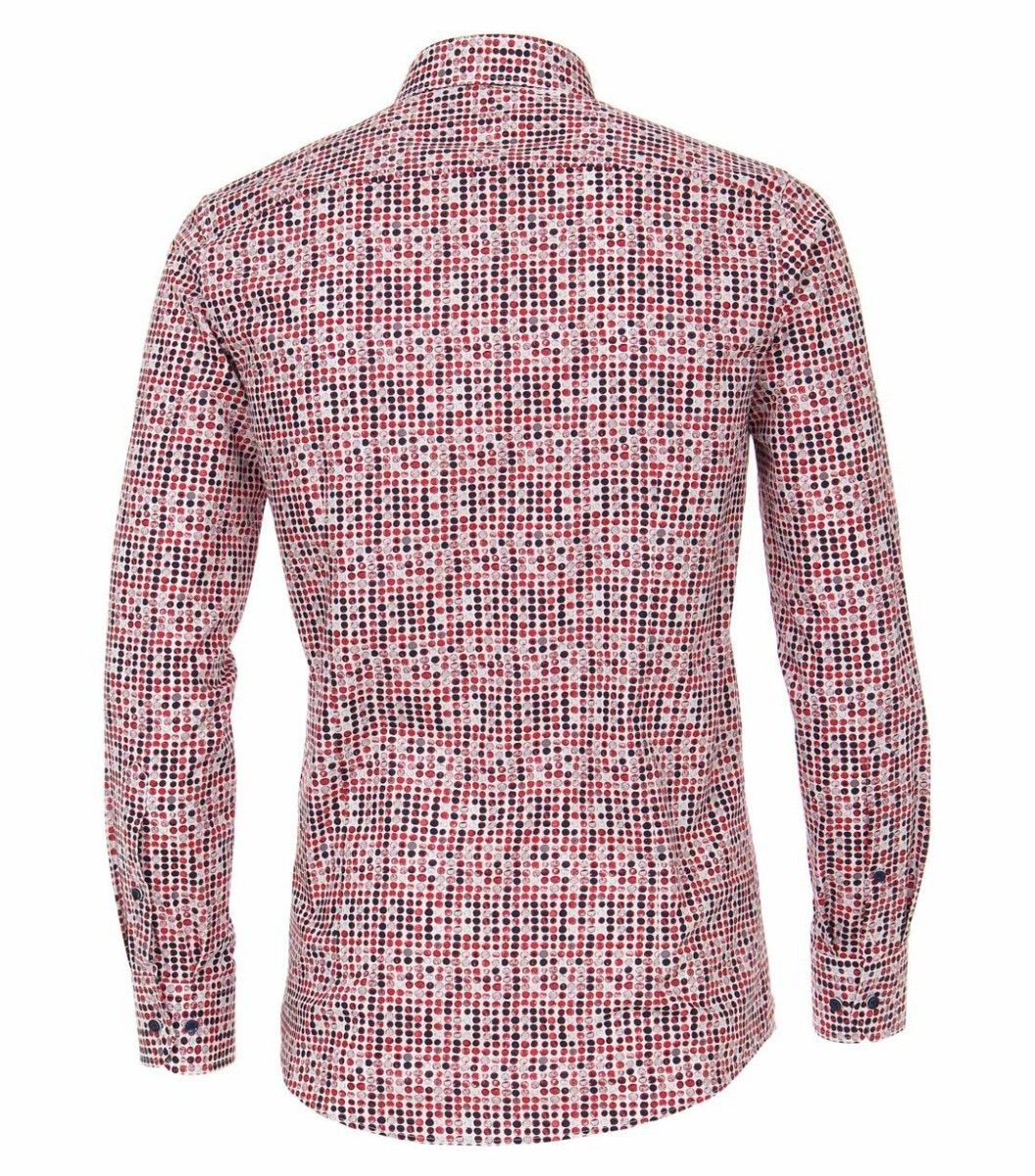 103368600-400 venti rood navy print all over button under overhemd