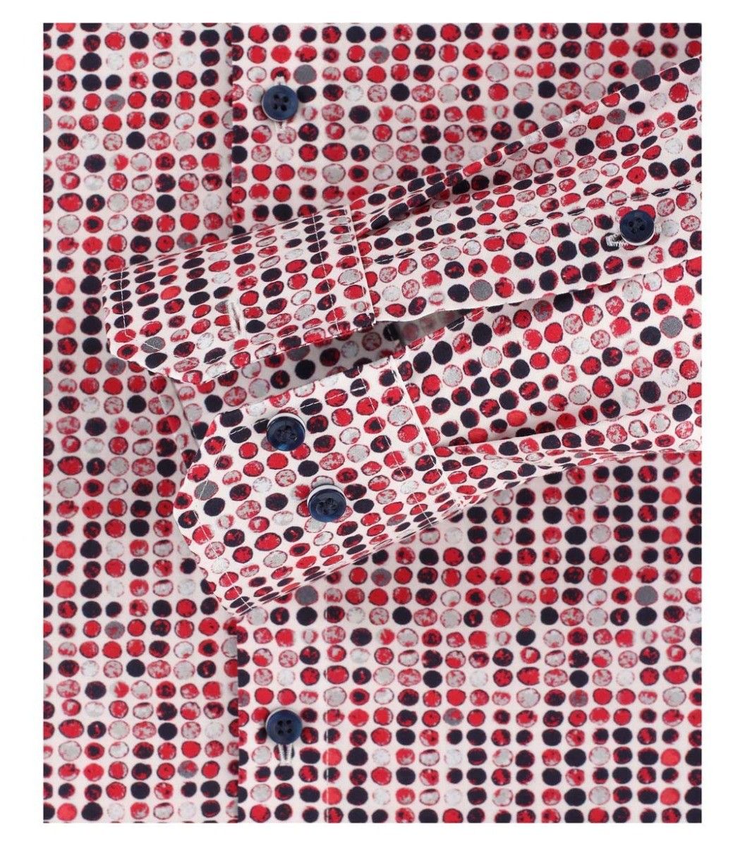 103368600-400 venti rood navy print all over button under overhemd