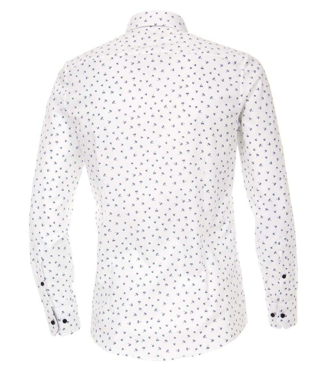 103368800-100 venti overhemd palmbomen wit en donkerblauw modern fit