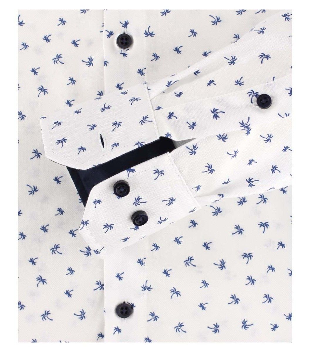 103368800-100 venti overhemd palmbomen wit en donkerblauw modern fit