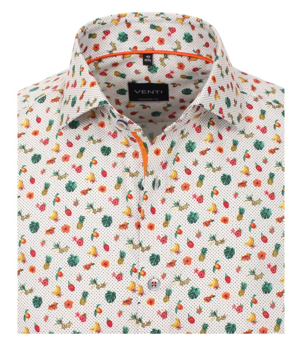 103370100-300 venti print overhemd groente en fruit print modern fit 