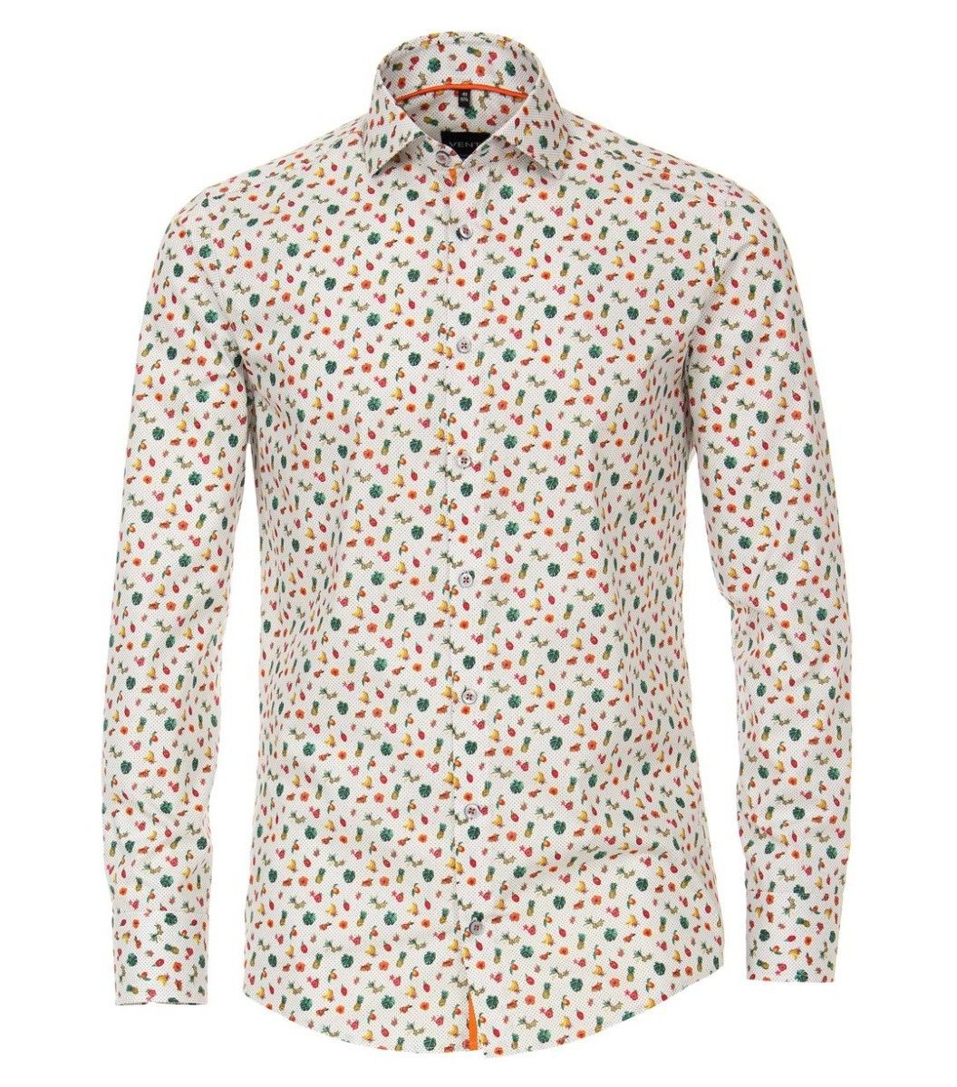 103370100-300 venti print overhemd groente en fruit print modern fit 