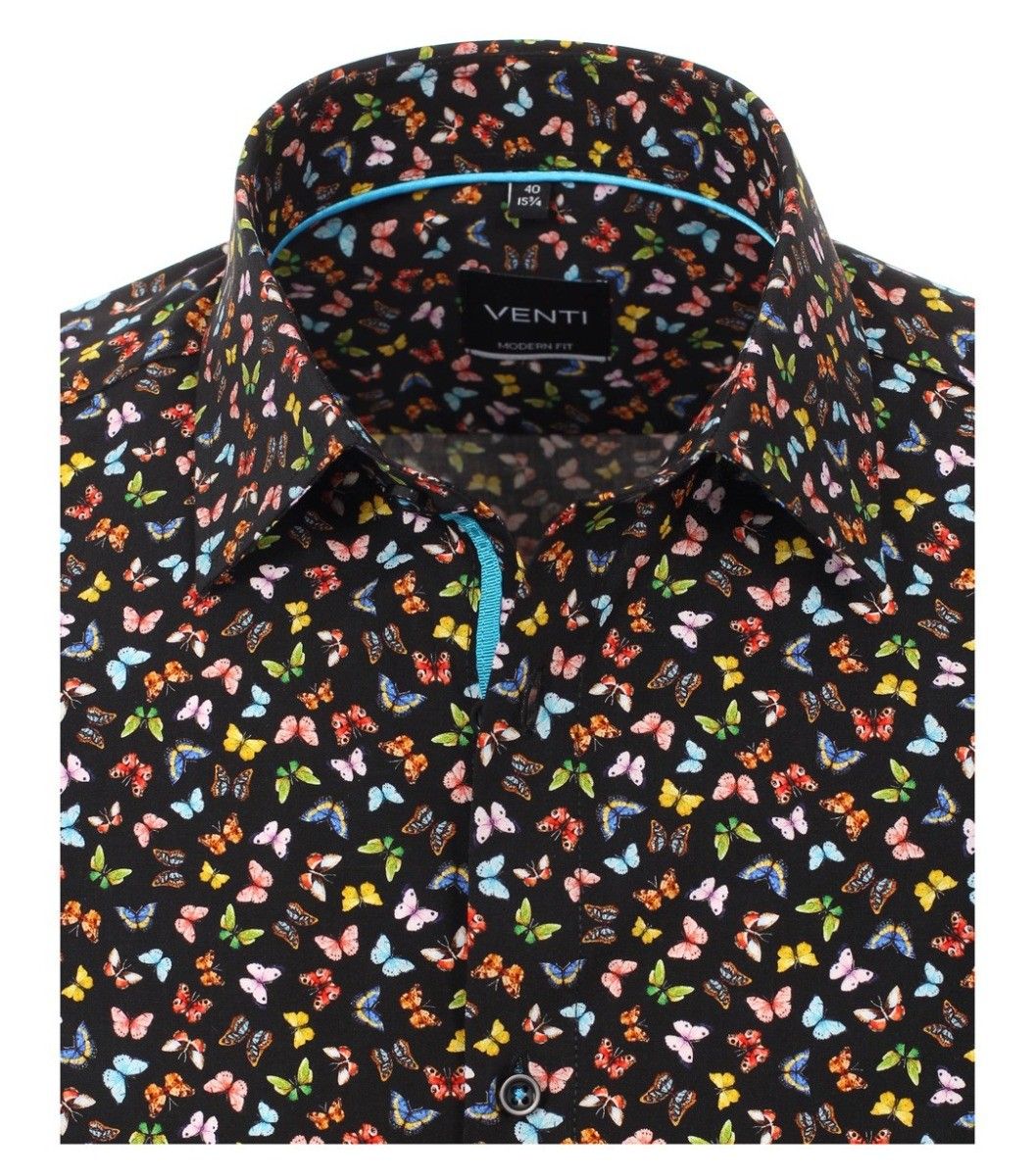 103370400-800 venti vlinders print overhemd vrolijk kleuren modern fit 