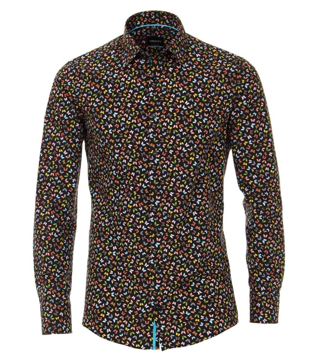 103370400-800 venti vlinders print overhemd vrolijk kleuren modern fit 