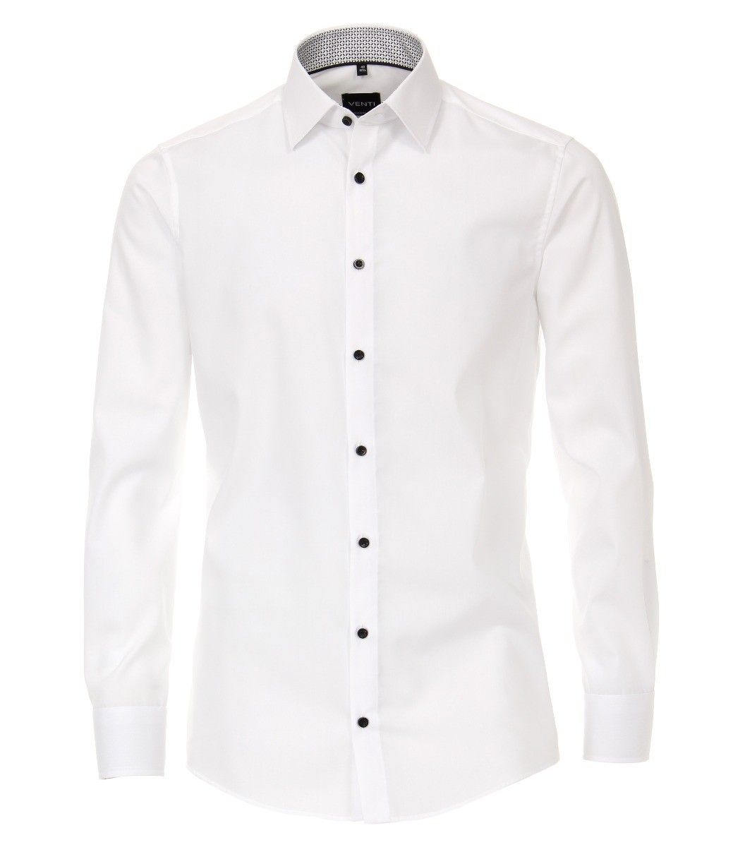 103412600-001 Venti wit overhemd strijkvrij kent kraag enkel manchetten business chique trendy en modern overhemd
