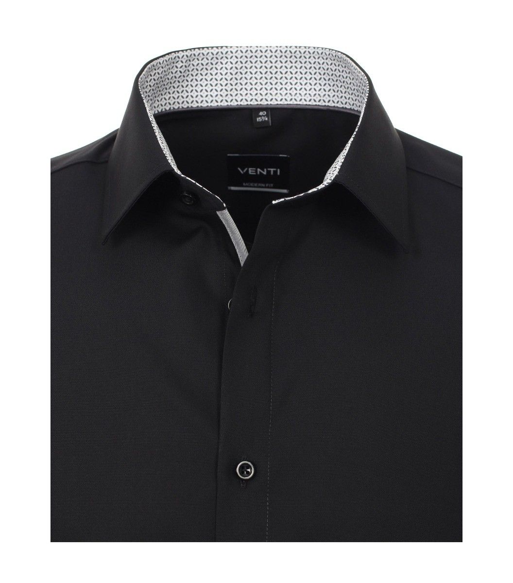 103412600-800 venti trendy zwart overhemd modern fit strijkvrij
