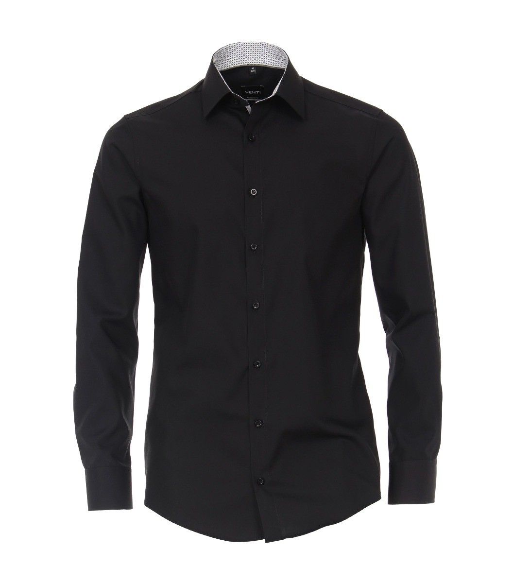 103412600-800 venti trendy zwart overhemd modern fit strijkvrij
