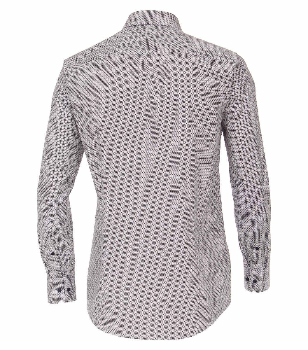 103412700-103 Venti navy donkerblauw met rood modern retro print overhemd kent kraag enkel manchetten 