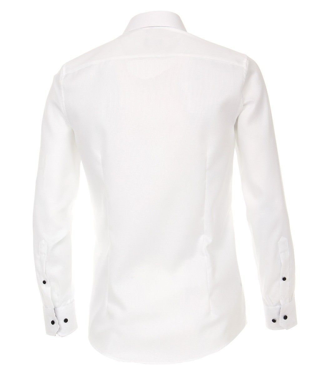 103412900-001 Venti wit  dobby oxford structuur weving 100% katoen strijkvrij zwarte knopen luxe en trendy