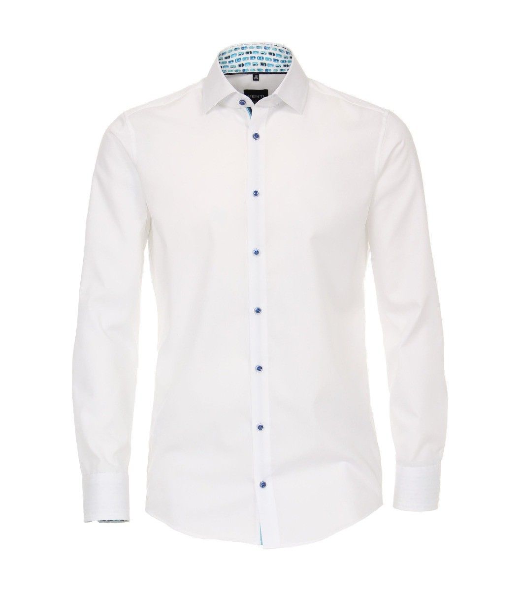 103458500-000 Venti wit overhemd strijkvrij 100% katoen modern fit