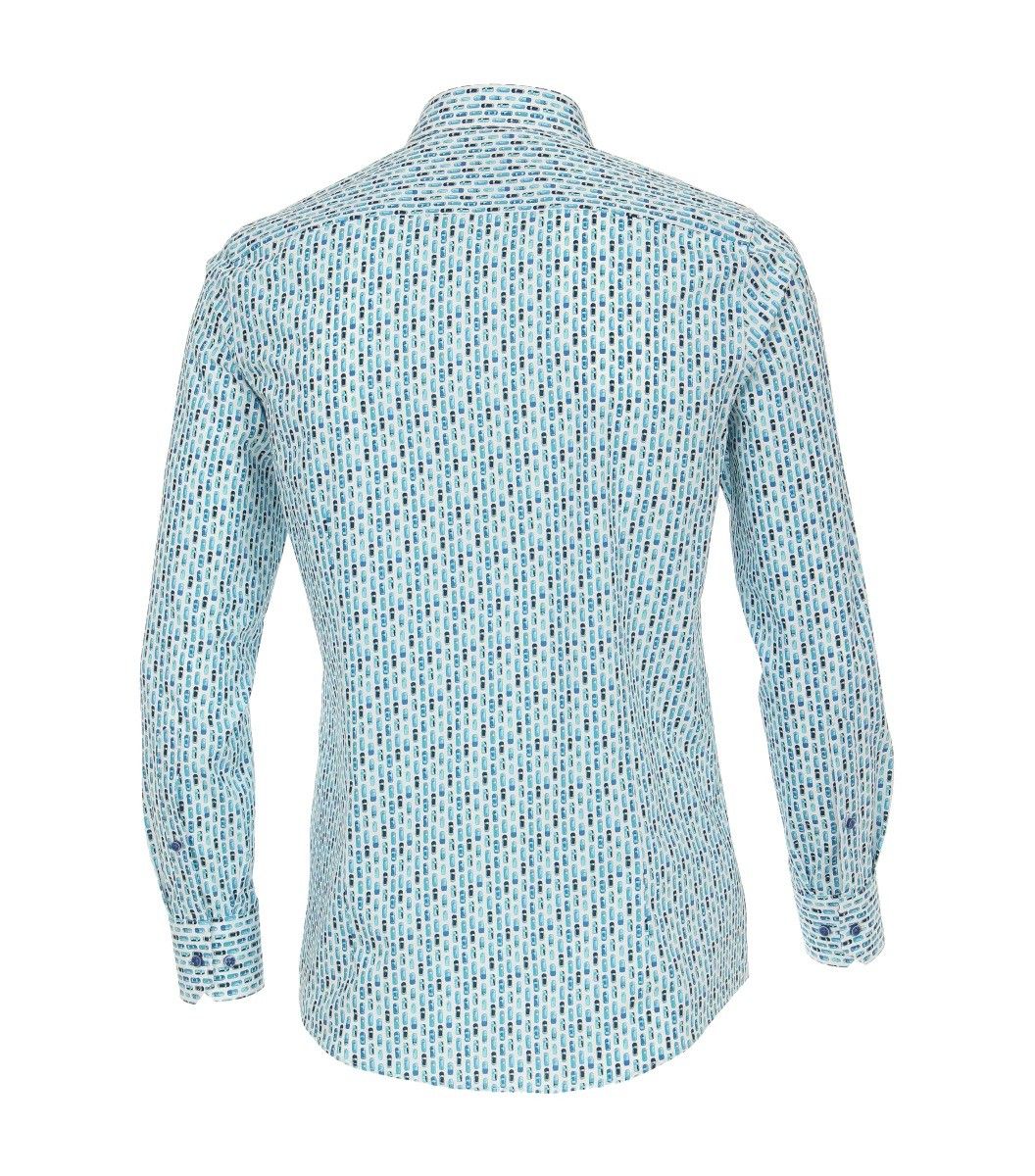 103458600-350 Venti aqua kleurig auto print met auto's overhemd modern fit