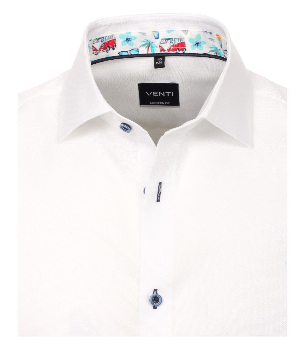 103458700-000 Venti wit overhemd strijkvrij kent kraag modern fit oxford 100% katoen