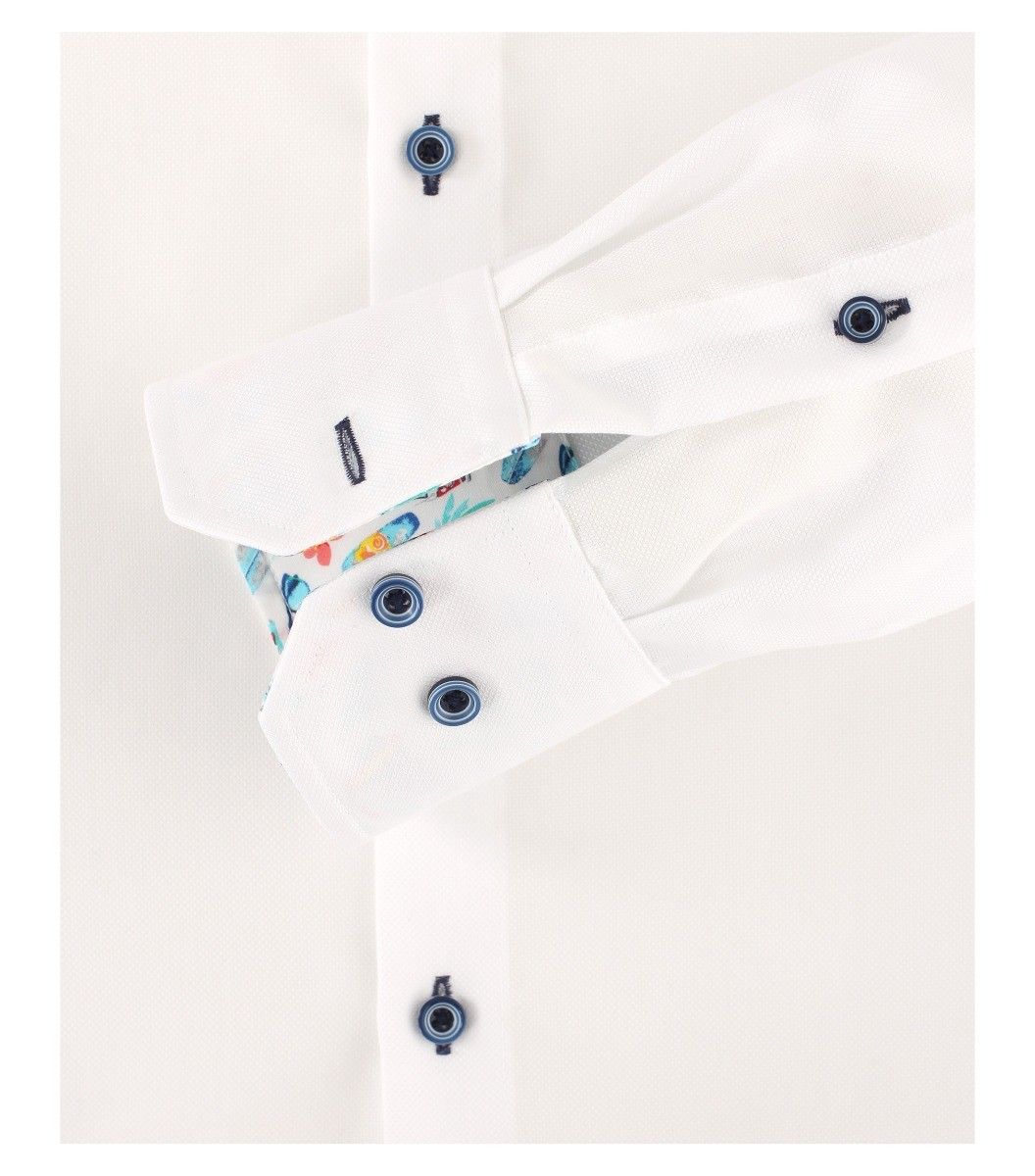 103458700-000 Venti wit overhemd strijkvrij kent kraag modern fit oxford 100% katoen