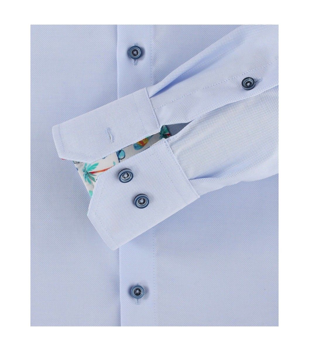 103458700-106 Venti lichtblauw oxford stof strijkvrij kent kraag modern fit