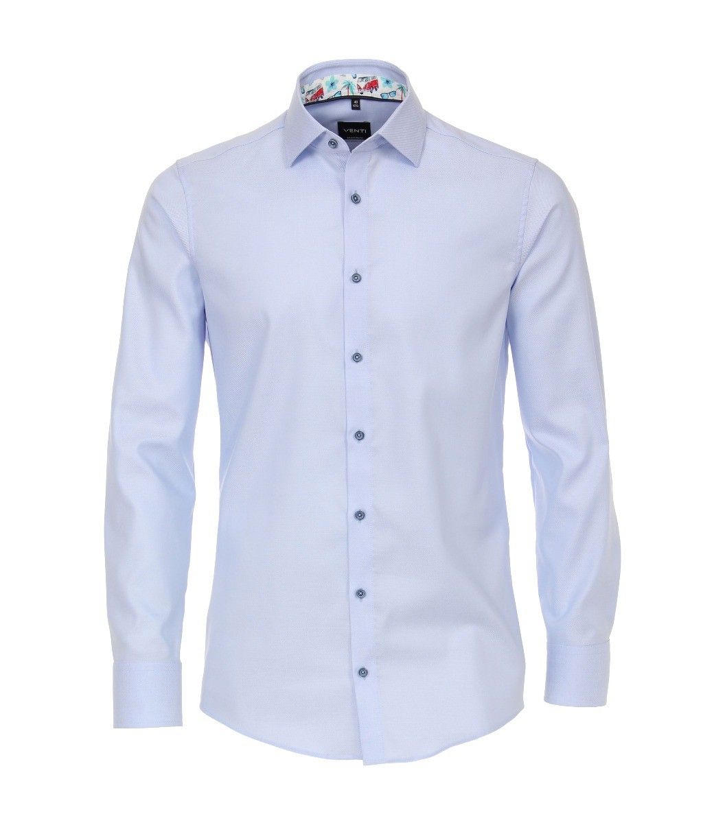 103458700-106 Venti lichtblauw oxford stof strijkvrij kent kraag modern fit