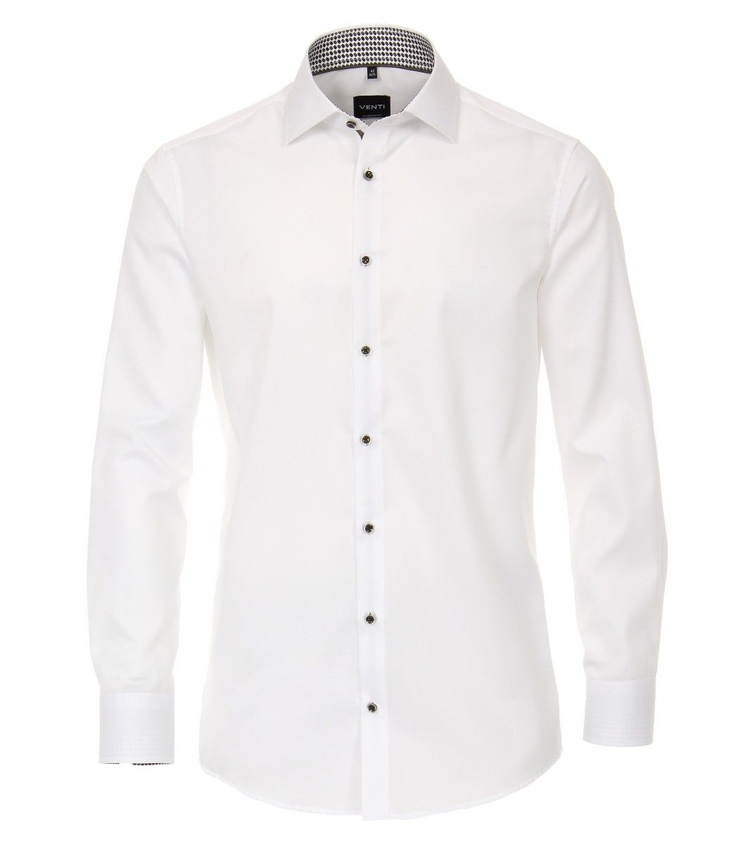 103496300 000 venti wit overhemd strijkvrij groen leger kleur katoen kent kraag