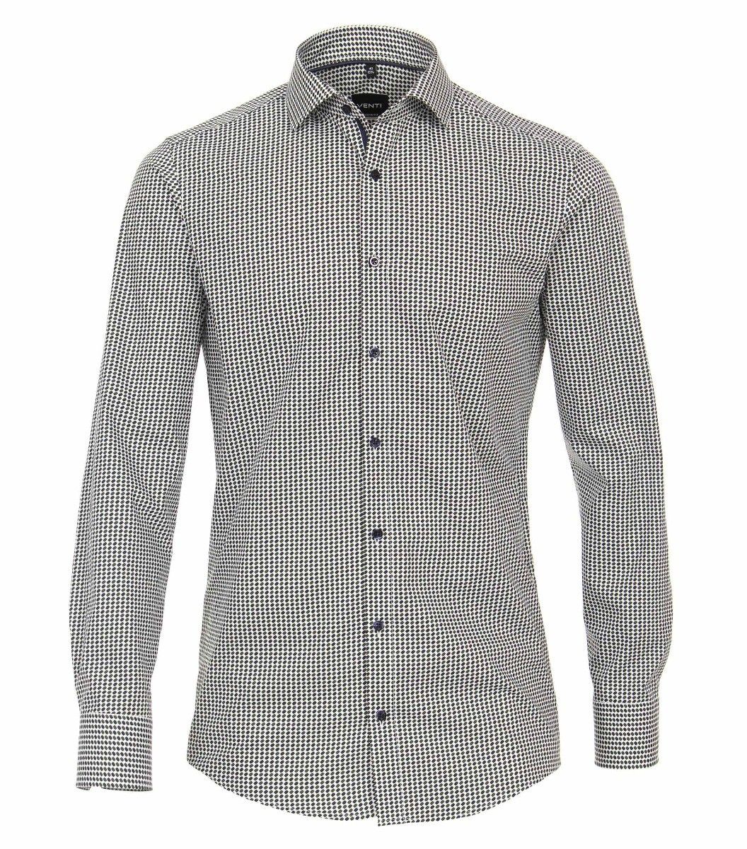 103496400-300 Venti retro print army legergroen met navy donkerblauw trendy en chique overhemd