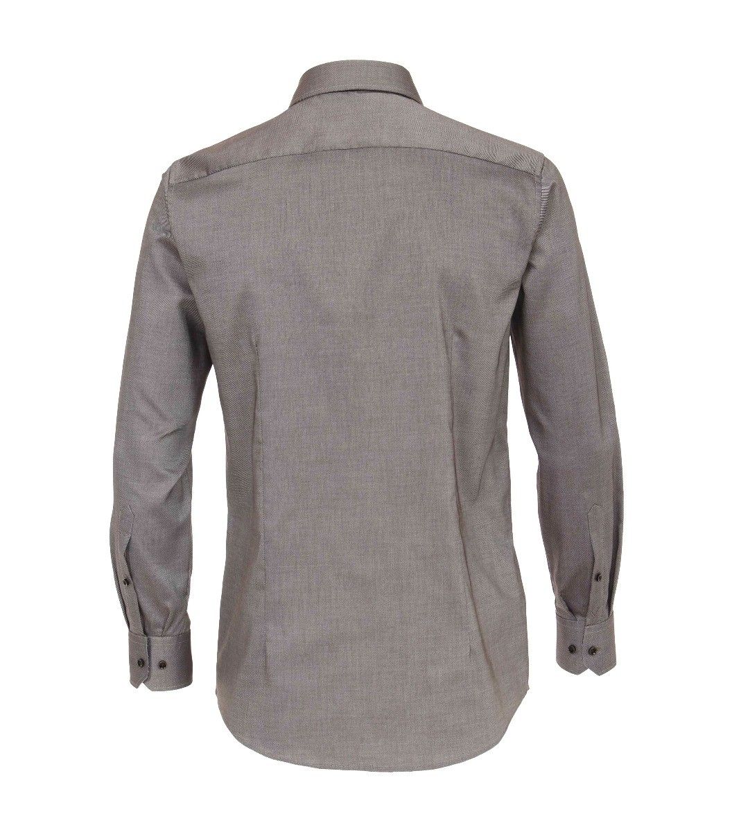 103522000-200 venti beige strijkvrij overhemd katoen kent kraag met oxford dobby stof