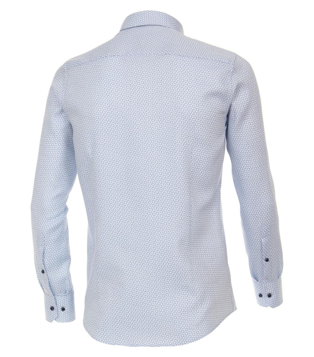 113600200-100 Venti lichtblauw cirkel print subtiel en luxe retro kent kraag 100% katoen 