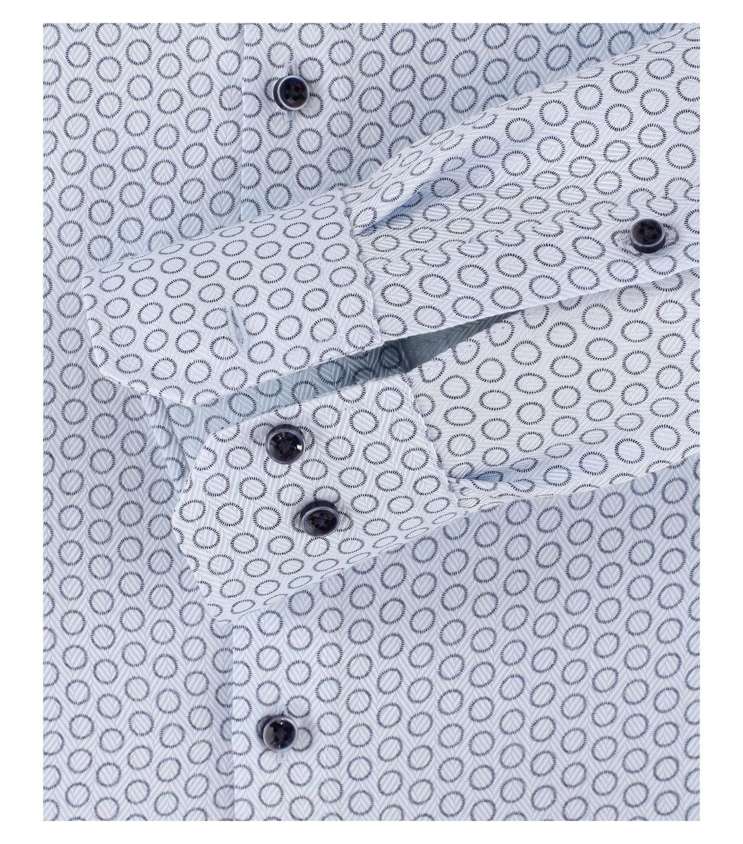 113600200-100 Venti lichtblauw cirkel print subtiel en luxe retro kent kraag 100% katoen 