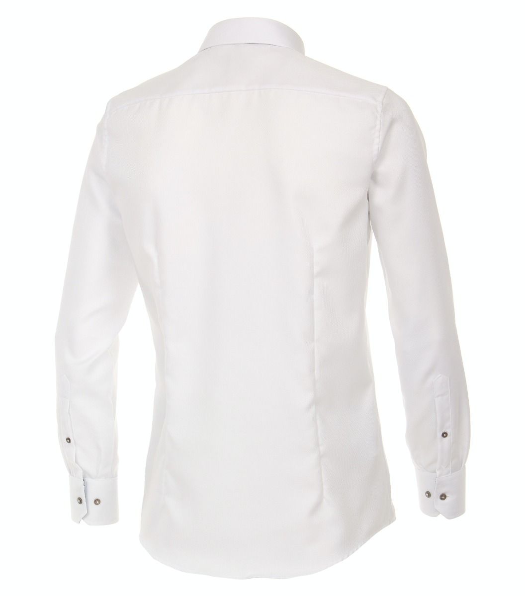 113644700-000 Veni wit wafel structuur dobby oxford 100% katoen strijkvrij