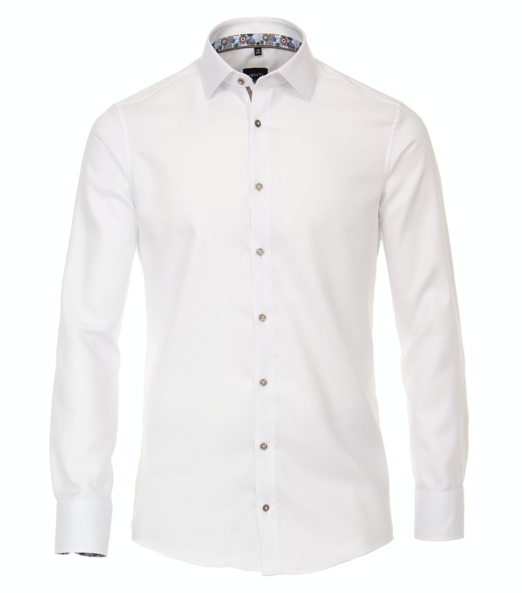 113644700-000 Veni wit wafel structuur dobby oxford 100% katoen strijkvrij