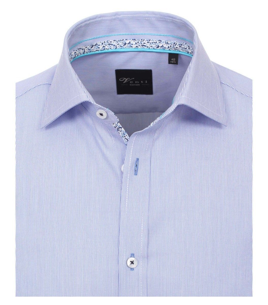 182980800-100 Overhemden-Venti-modern-fit-licht-baby-blauw-wit-gestreept-bloemen-overhemd-100%-katoen