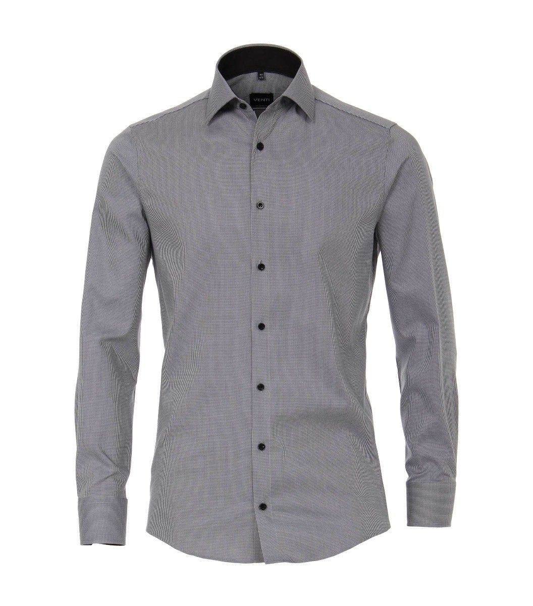 193295500-750 Venti overhemd met grijs zwart oxford 100% katoen