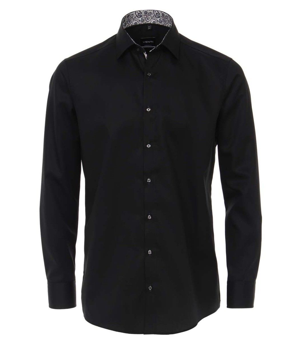 193318300-800 venti zwart overhemd strijkvrij