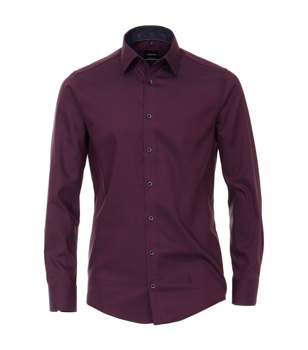 193318500-401 venti paars aubergine kleurig overhemd oxford strijkvrij
