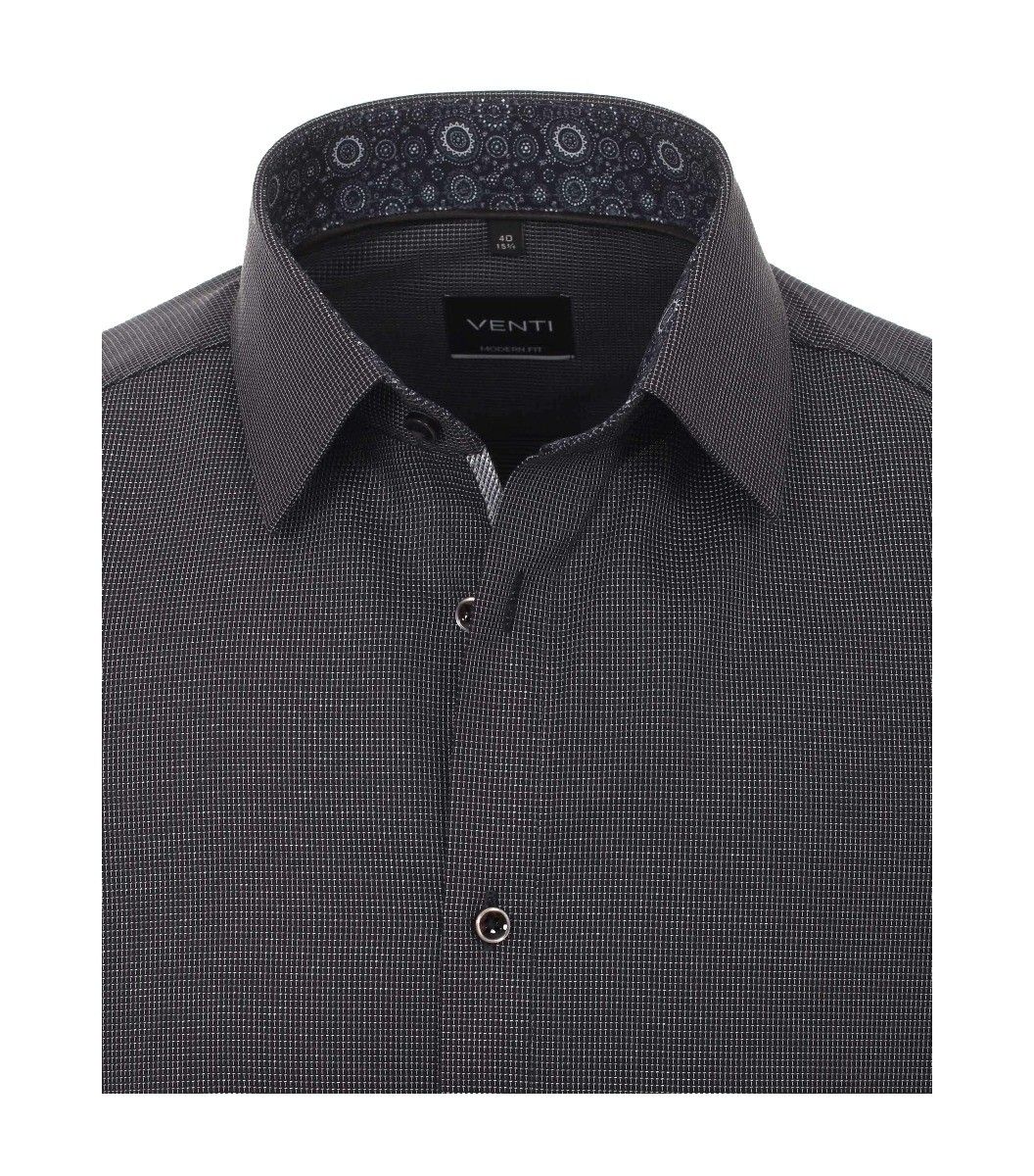 193318500-800 venti zwart oxford strijkvrij overhemd 