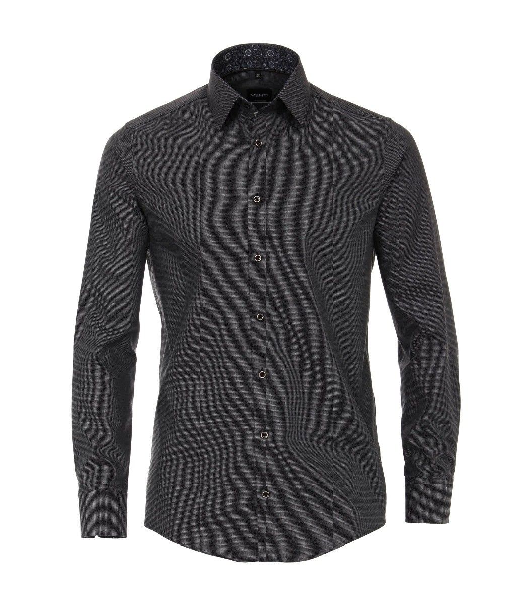 193318500-800 venti zwart oxford strijkvrij overhemd 