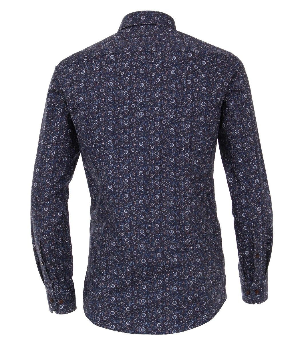 193318600-100 venti navy bruin print overhemd